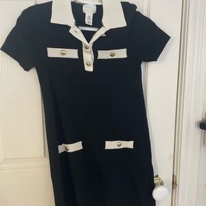 Elegant Black and White Dress